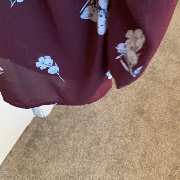 Blouse Maroon Elastic Long Sleeve Color Collective Concepts Polyester Sz… - Picture 14 of 14